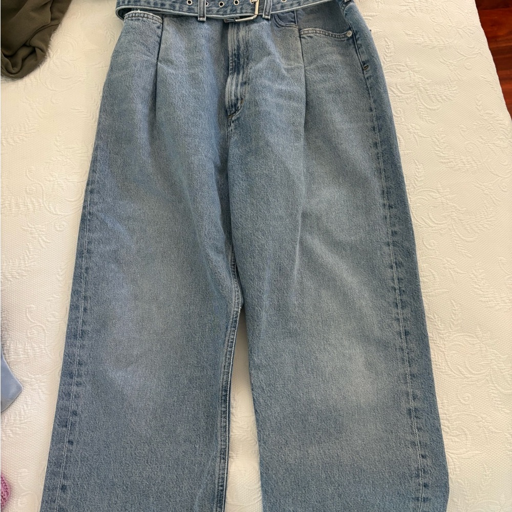 Agolde Blue Flare Wide Leg Jeans